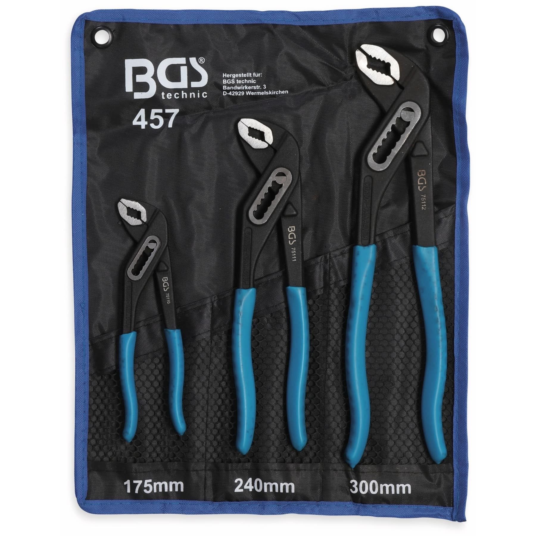 BGS technic Wasserpumpenzange BGS TECHNIC Wasserpumpenzangen-Satz 457, 3 teilig, 175…300 mm