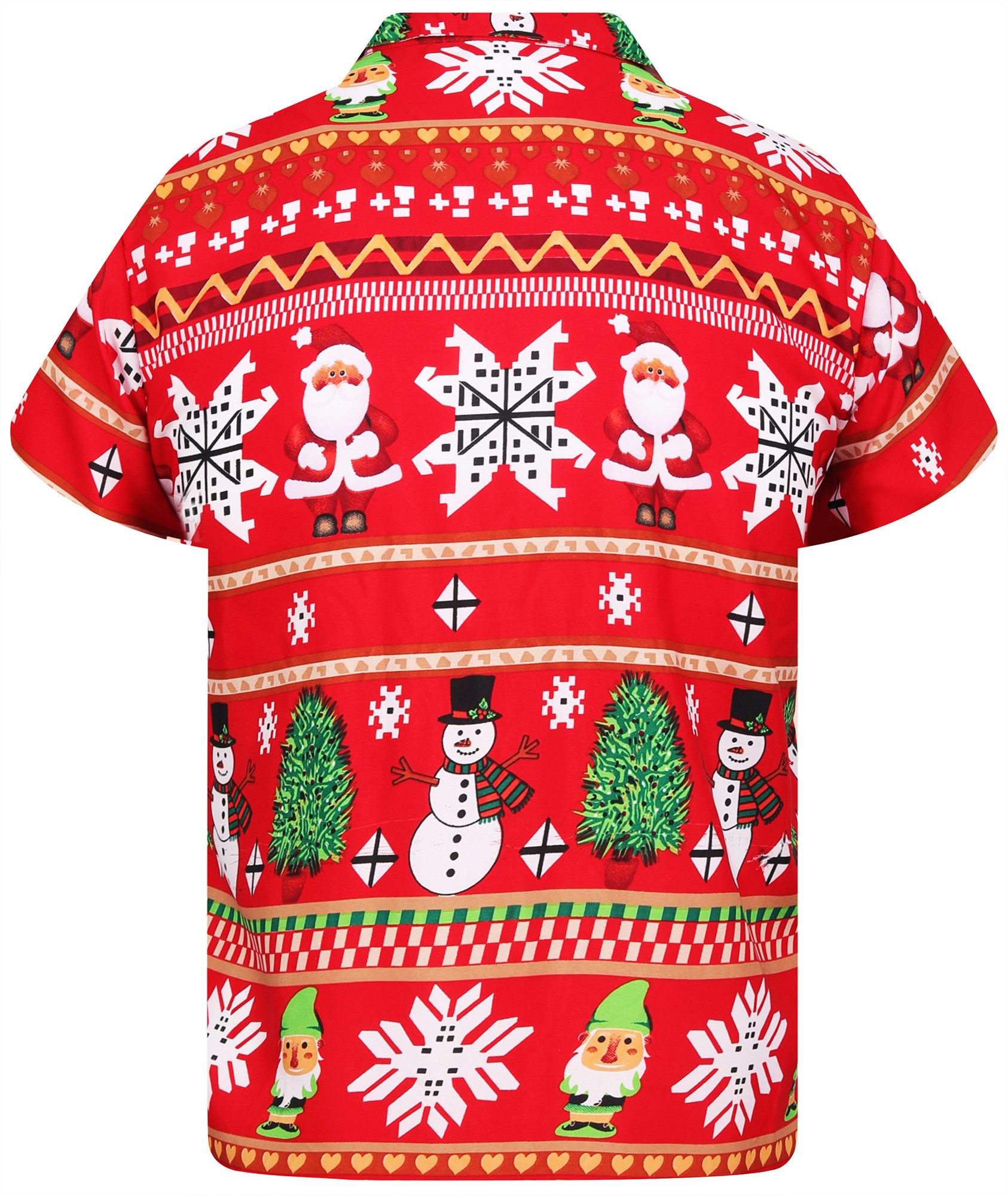 King Kameha Hawaiihemd Christmas Rows Funky Hawaii-Hemd Kurzarm Front-Tasch günstig online kaufen