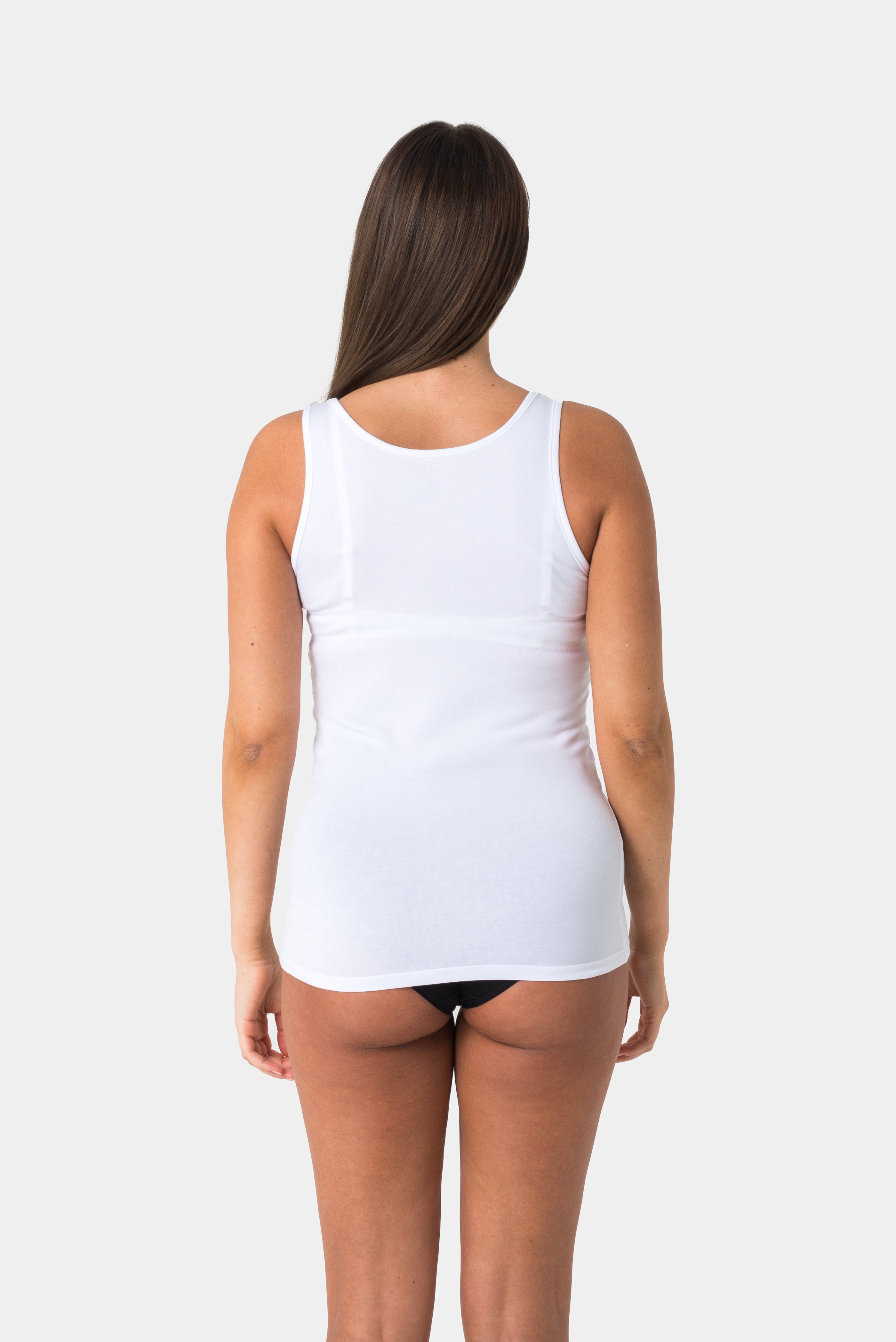 Top Baumwolle lang 95% Tops Schwarz und Basic Weiss Elsie Tank mit Unterhemd für 3er-Pack) aus Top - Tanktop Frauen extra (Packung, in Stretch 3-St.,