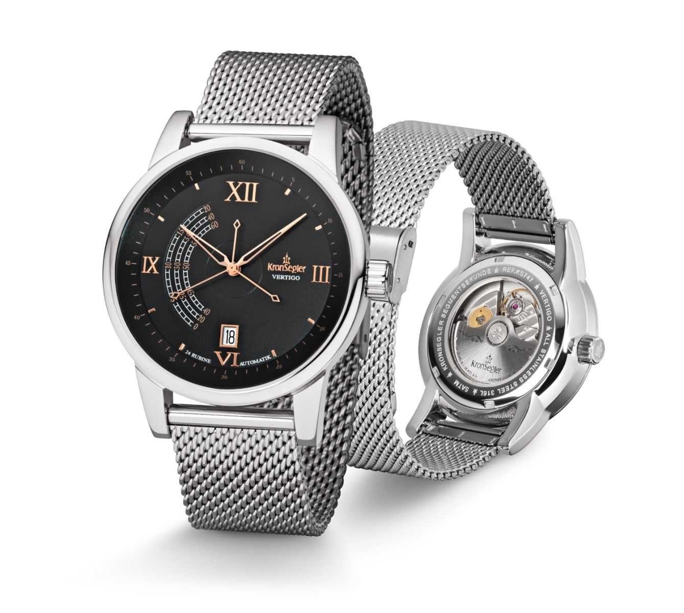 Automatikuhr Vertigo st-bi-mil Herrenuhr Milanaiseband 41 mm