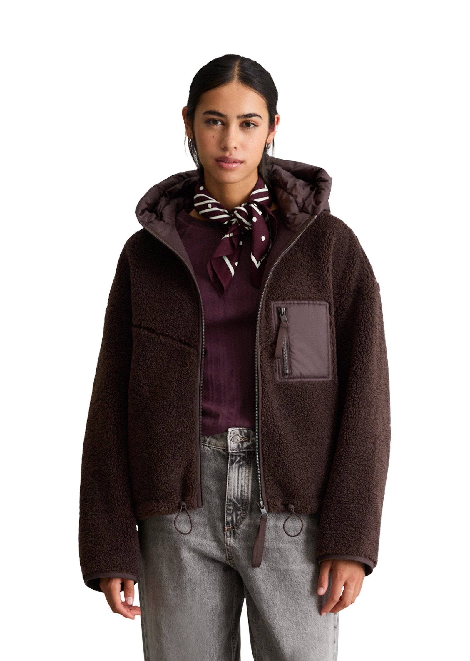Marc O'Polo DENIM Outdoorjacke mit soft wattierter Kapuze