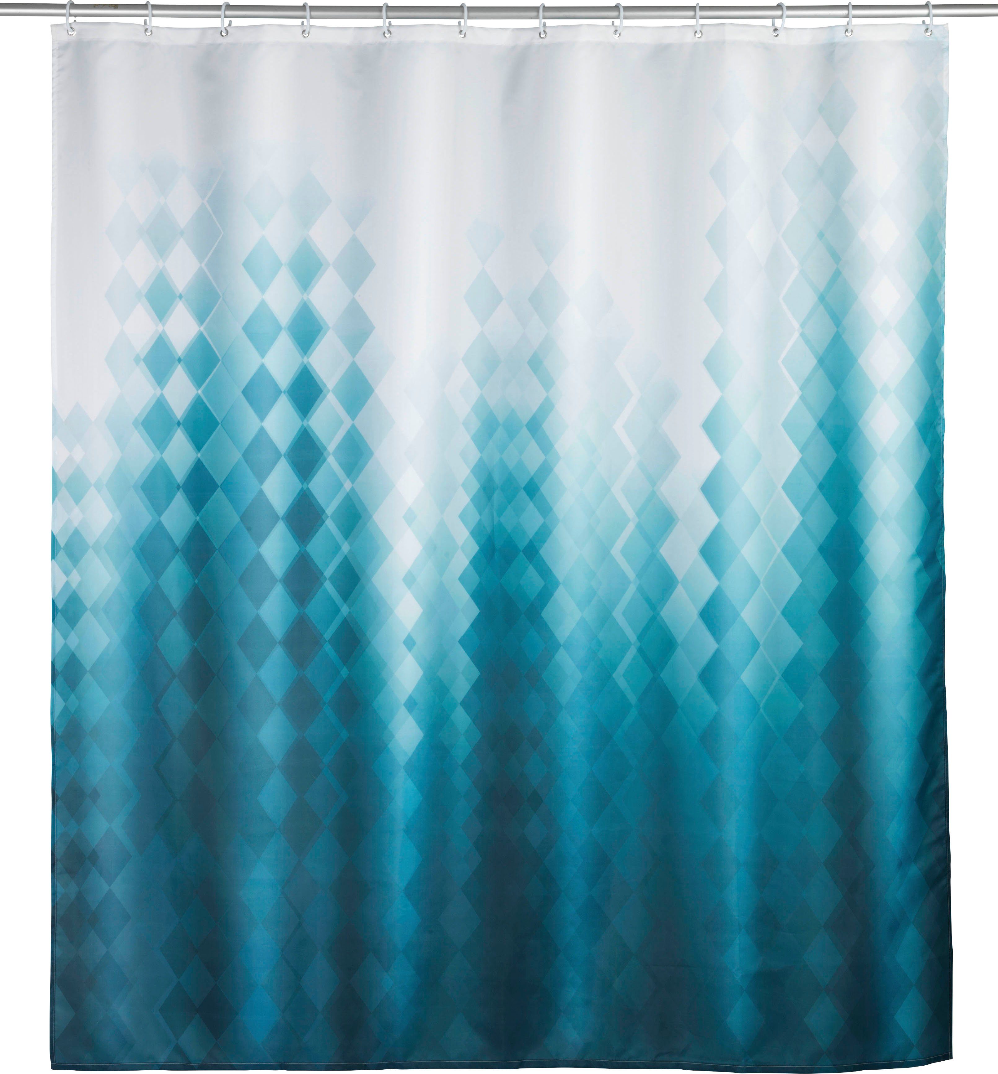 WENKO Duschvorhang Alara Breite 180 cm, Höhe 200 cm, Batik-Optik