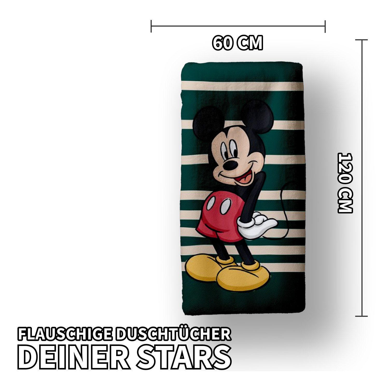 BrandMac Handtücher Disney Mickey Duschtuch Badetuch 60 x 120 cm, (1 Duschtuch, 1-St), Langlebig