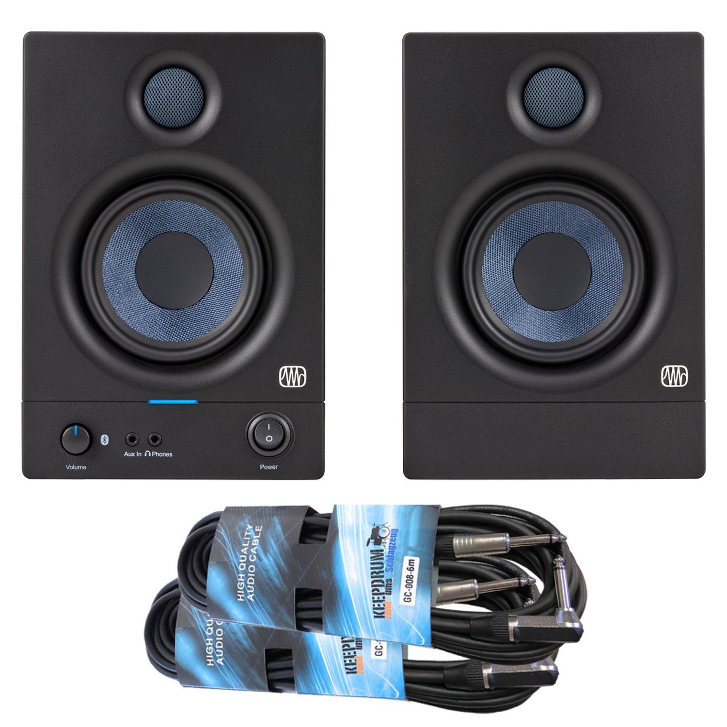 Presonus Presonus Eris 4.5BT Bluetooth-Boxen 2nd Gen mit Klinkenkabel PC-Lautsprecher (Bluetooth, 50 W, mit 2x Klinkenkabel)