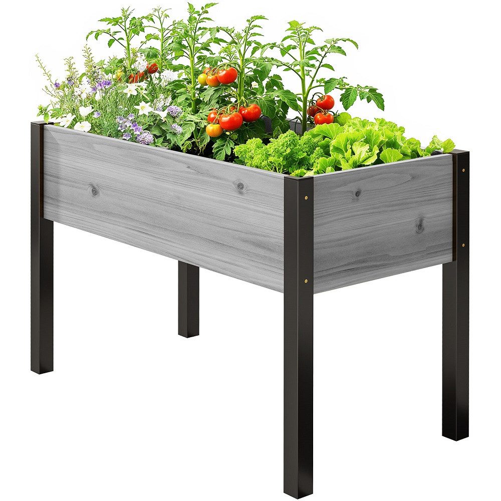 Hochbeet Geräumiges Hochbeet aus Massivholz mit Metallbeinen