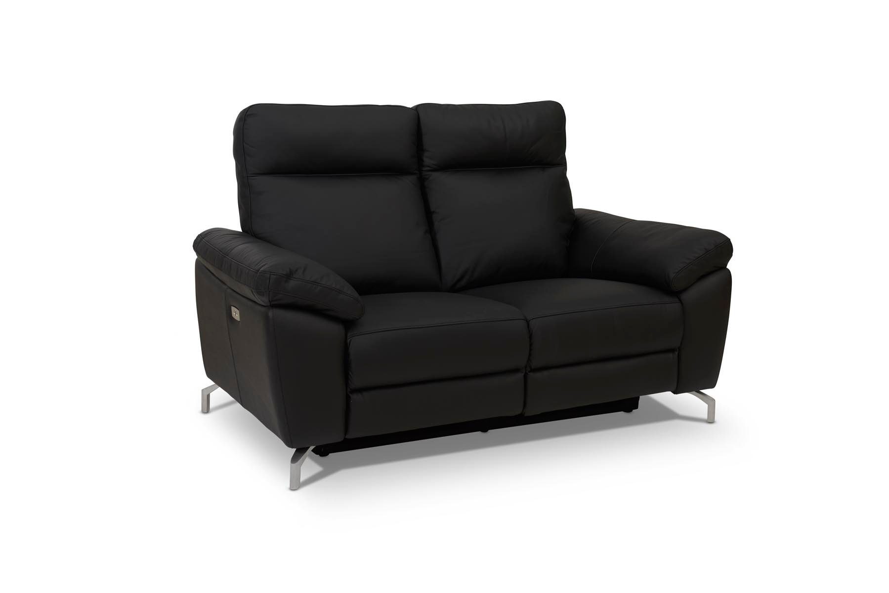 ebuy24 Sofa Sena 2 Personen Recliner Sofa in schwarzen echten, 1 Teile