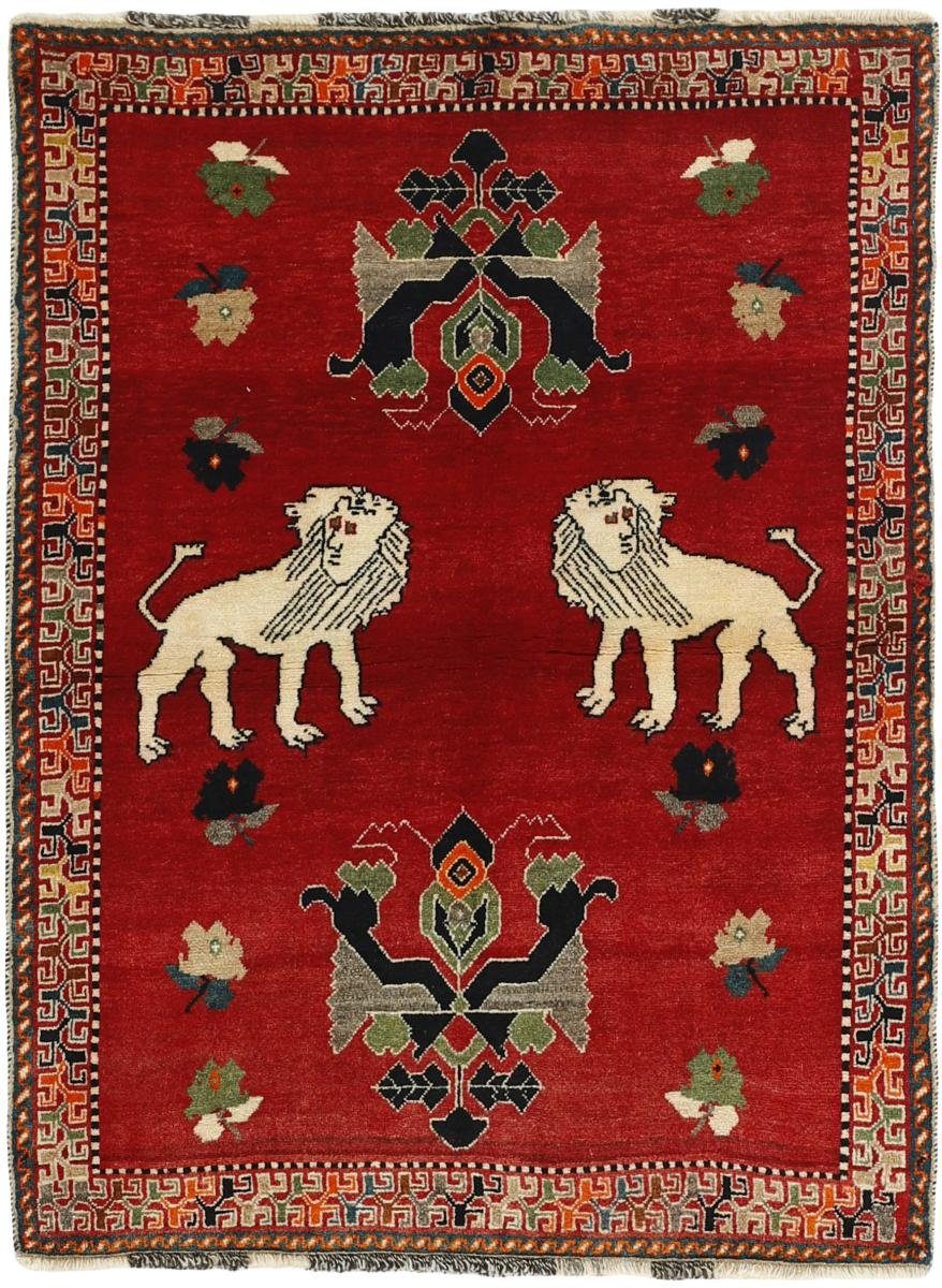 Orientteppich Ghashghai Figural 116x157 Handgeknüpfter Orientteppich, Nain Trading, rechteckig, Höhe: 12 mm | Kurzflor-Teppiche