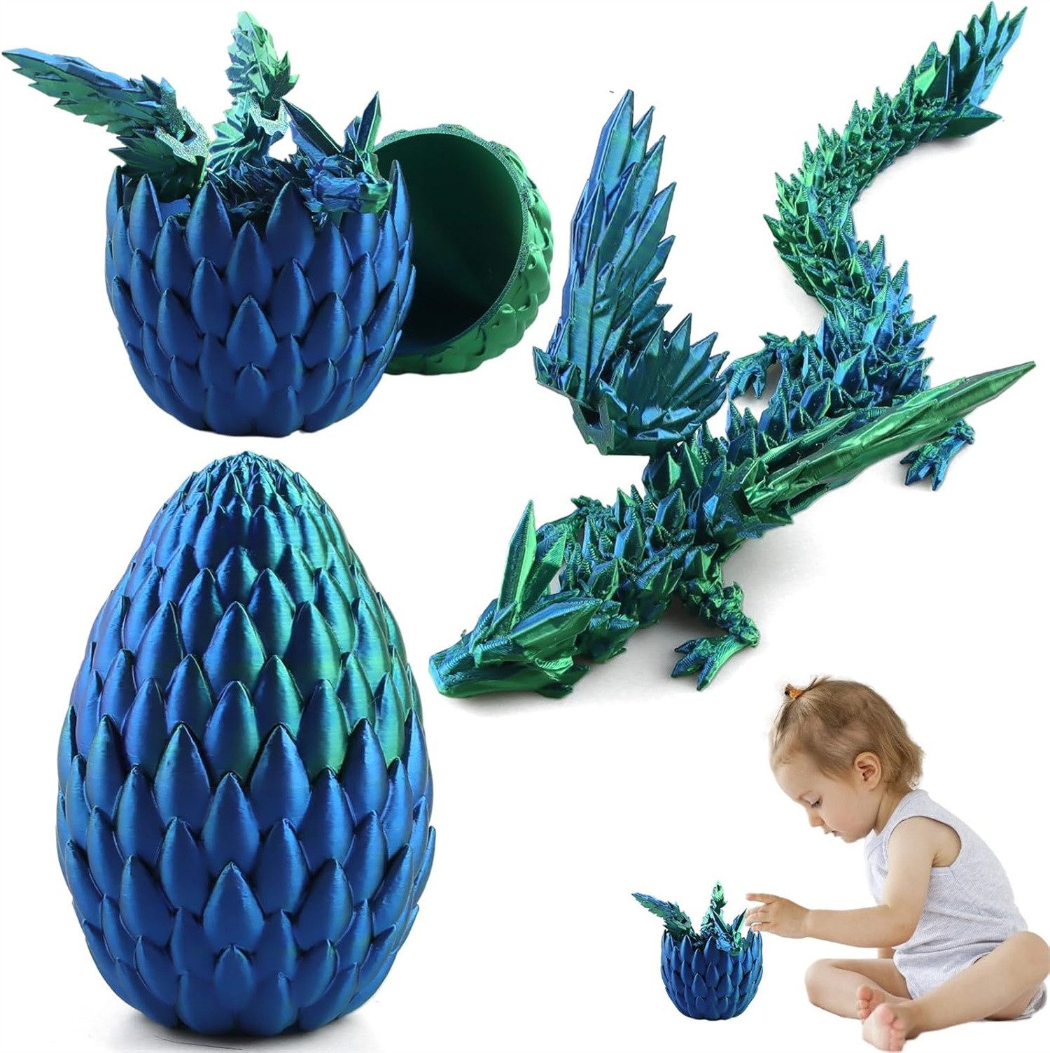 Rhein Beleuchtung Fantasy-Figur 3D-gedrucktes Kristall-Drachenmodell (mit D günstig online kaufen