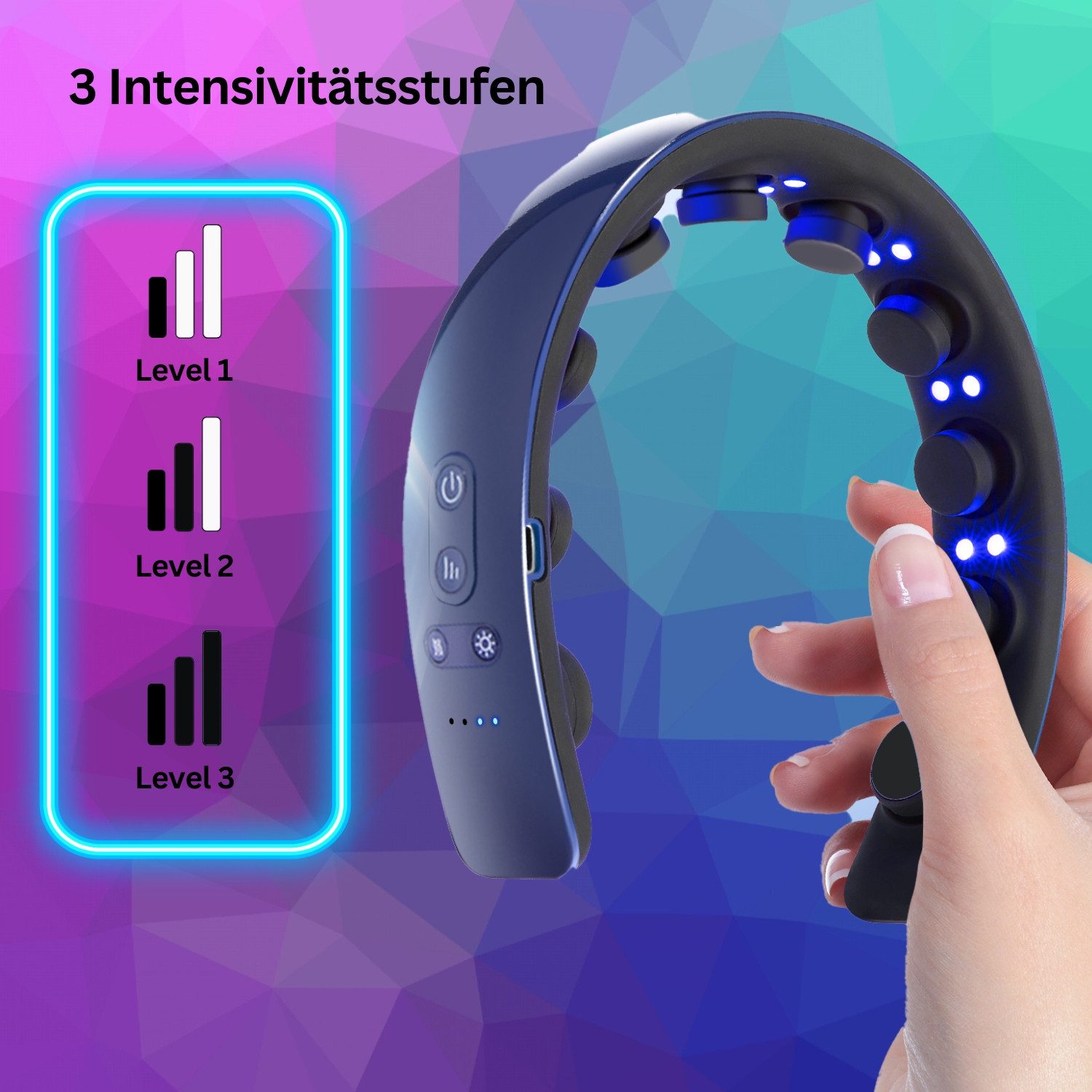 Duke-Handel Beruhigungs- und Entspannungsgerät Laser Haartherapiegerät Kopfmassagegerät, 1-tlg., Verbesserung des Haarwachstums, kompakt & leicht