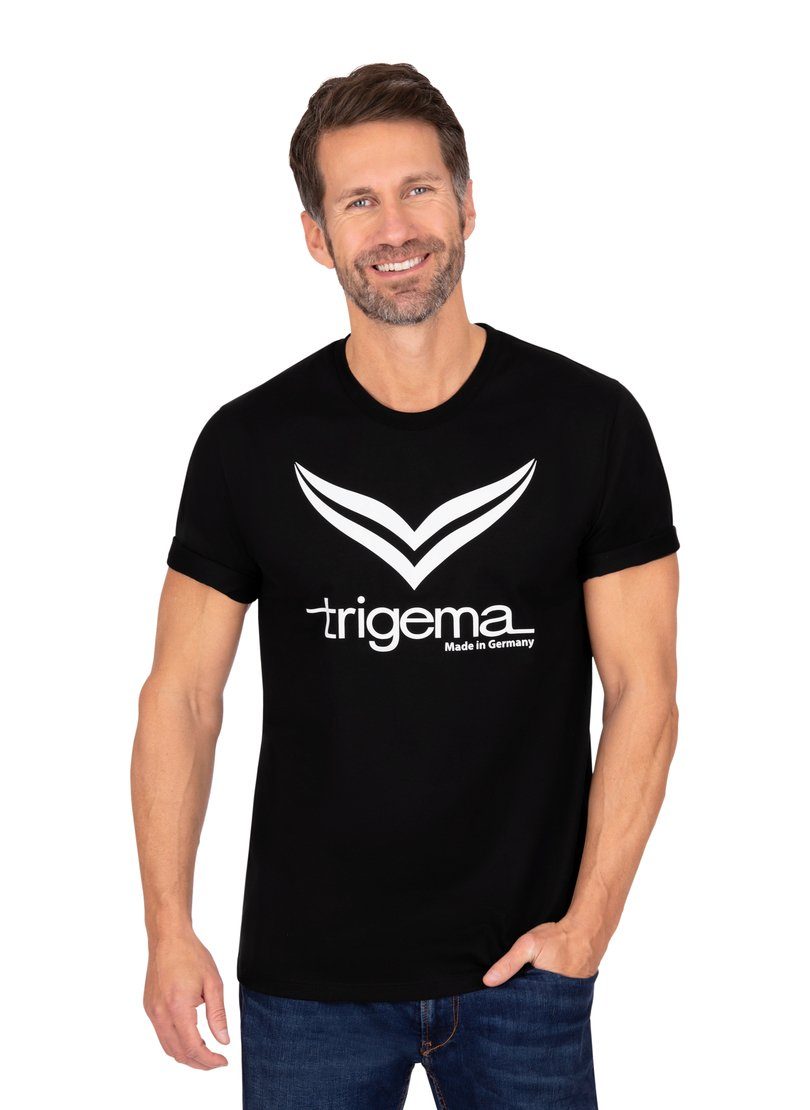 T-Shirt TRIGEMA-Logo mit Trigema TRIGEMA T-Shirt