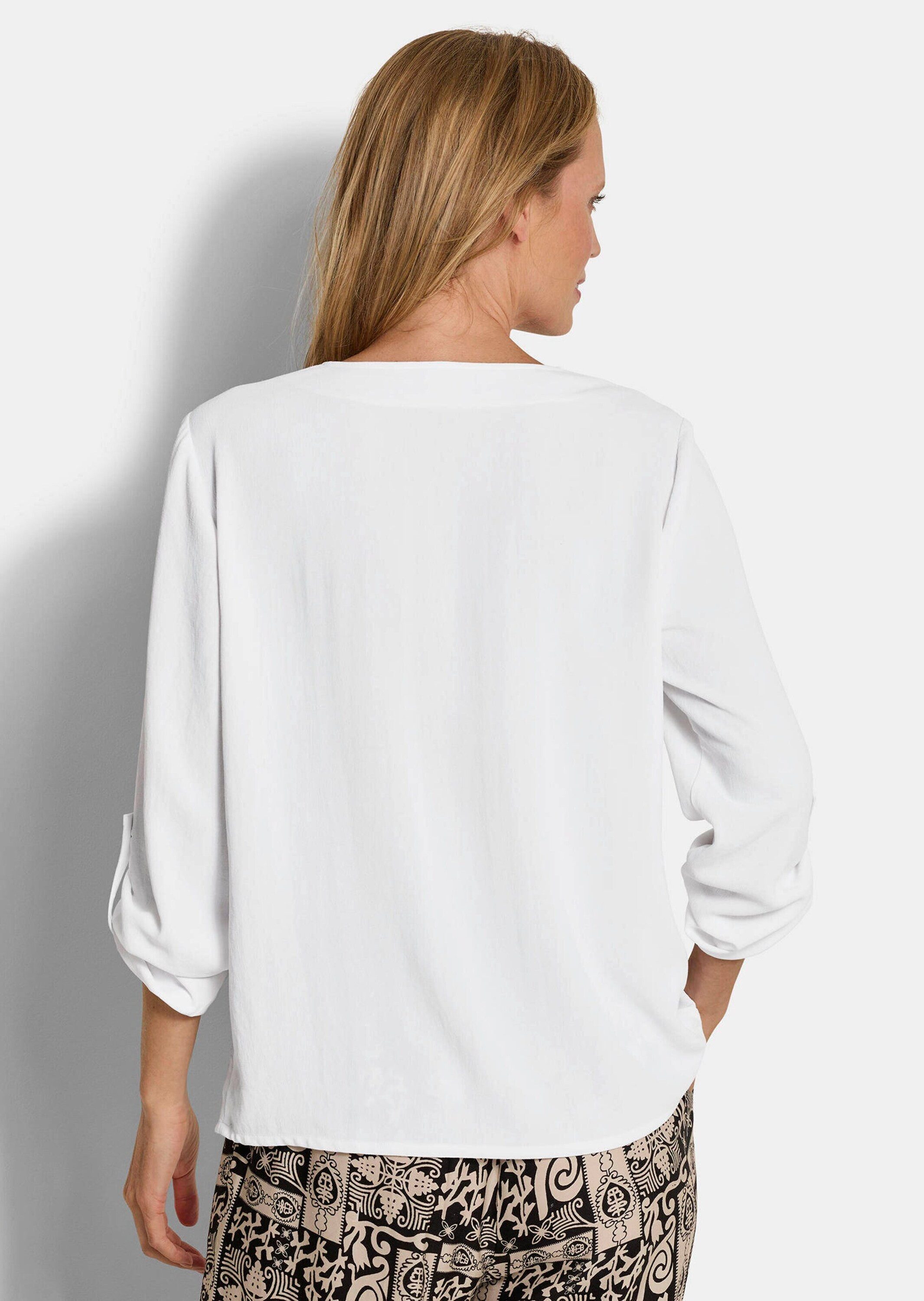 GOLDNER Schlupfbluse Elegante Basicbluse mit V-Ausschnitt Stilvolle Businessbluse mit V-Ausschnitt und Langarm