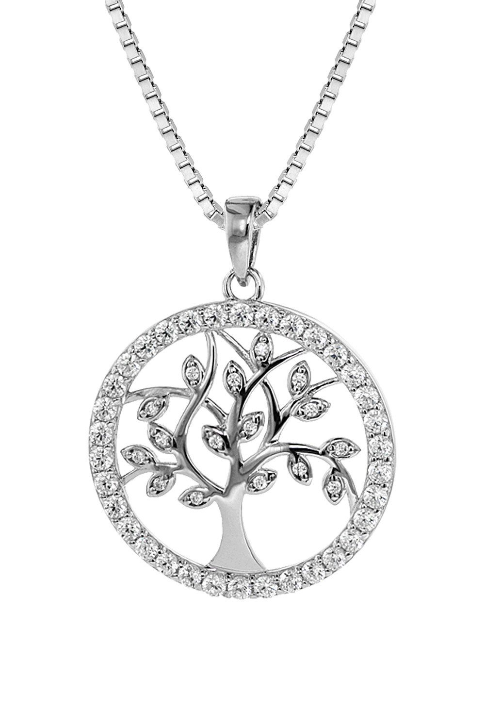 trendor Kette mit Anhänger Lebensbaum Anhänger mit Venezianer Kette 925 Sil günstig online kaufen