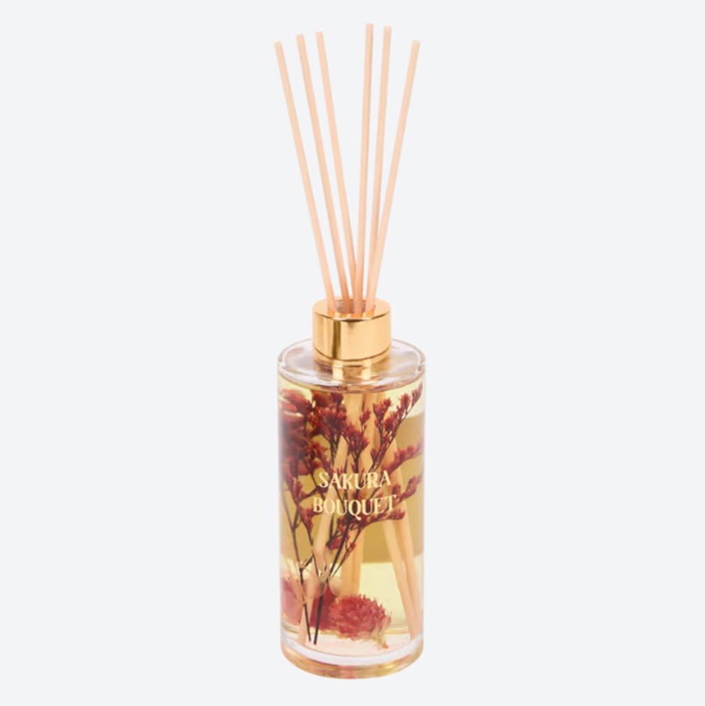 Duftlampe Diffuser 180 ml Blumen Duftsticks mit Flakon