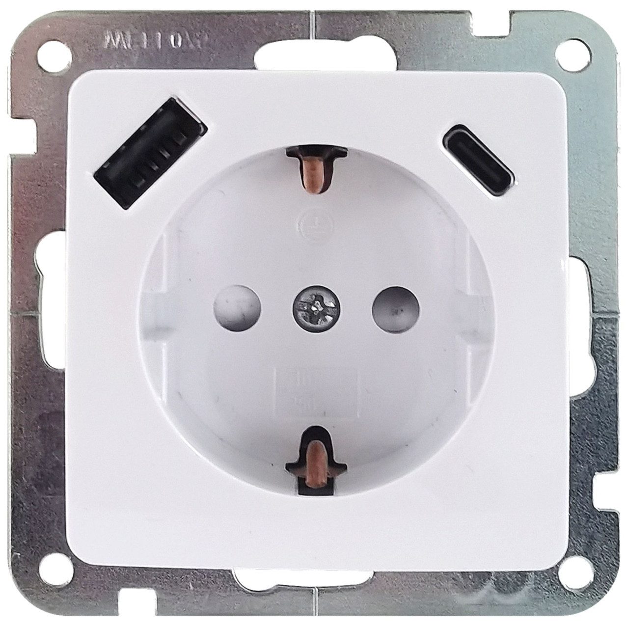 UNITEC Lichtschalter Unitec Steckdose mit USB A & C Monaco ultraweiß