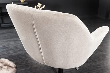 riess-ambiente Loungesessel PAPILLON champagner beige / schwarz (Einzelartikel, 1-St), Wohnzimmer · Stoff · 360° drehbar · höhenverstellbar · Modern Design