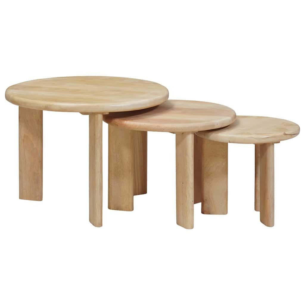 vidaXL Couchtisch Nesting-Couchtische 3 stk. Schwarz Ø 54 x 40 cm (3-St)