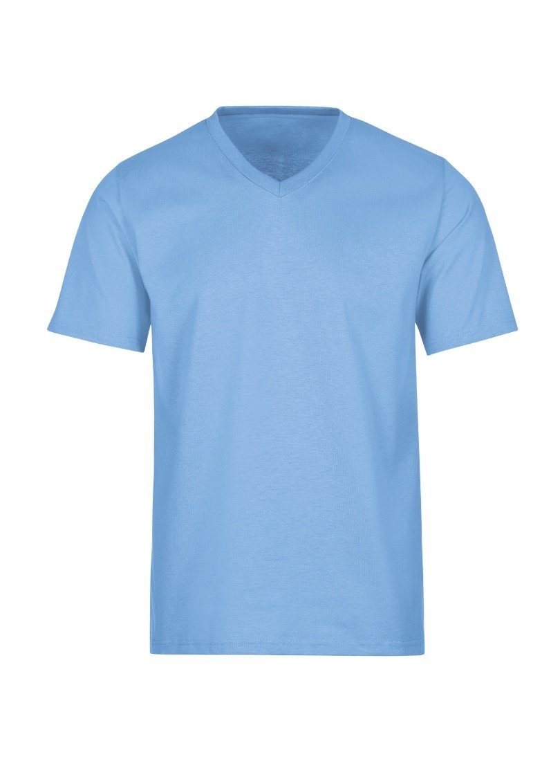 TRIGEMA Trigema DELUXE V-Shirt horizont T-Shirt Baumwolle