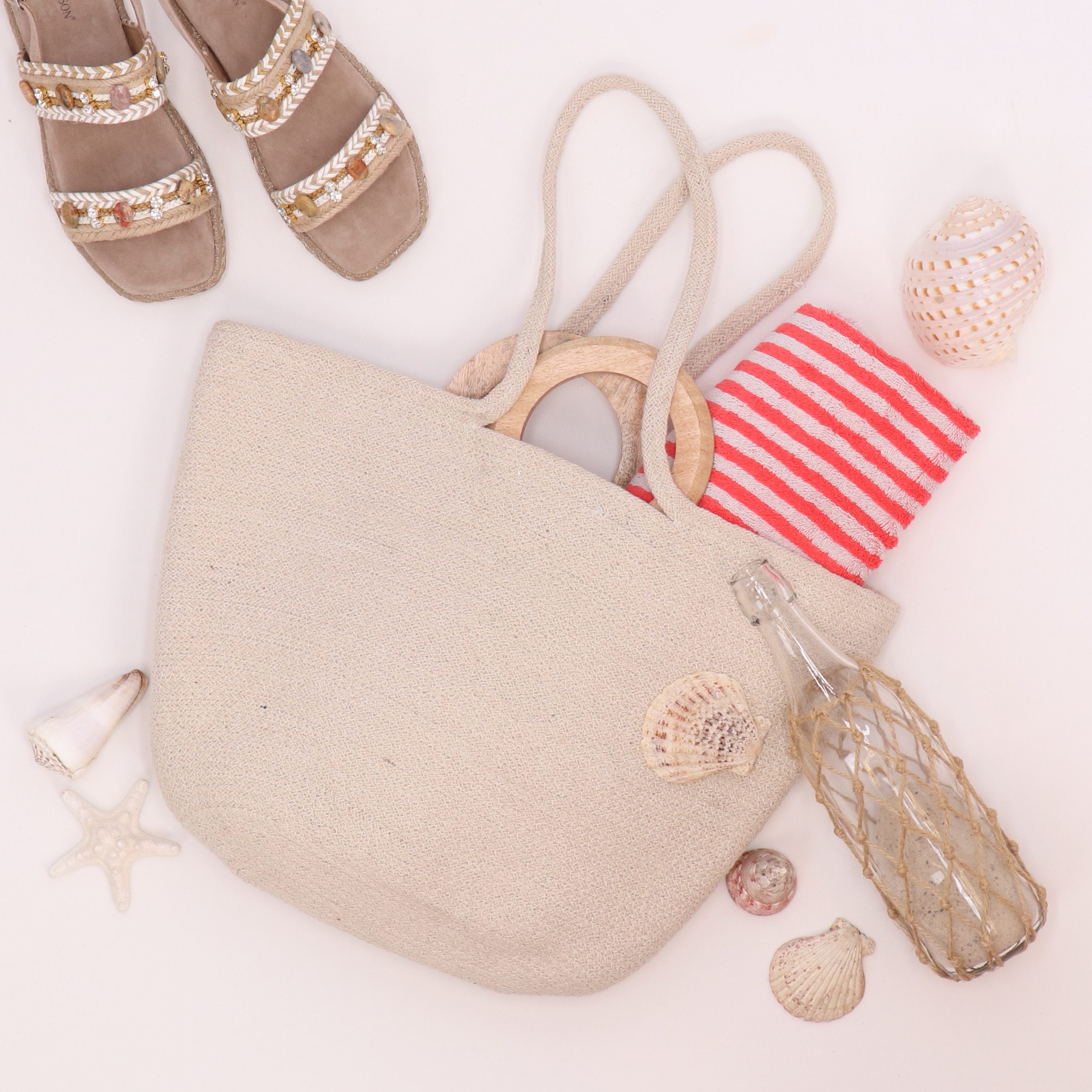 halsüberkopf Accessoires Strandtasche Tasche Baumwolle, mit zusätzlichen Henkeln