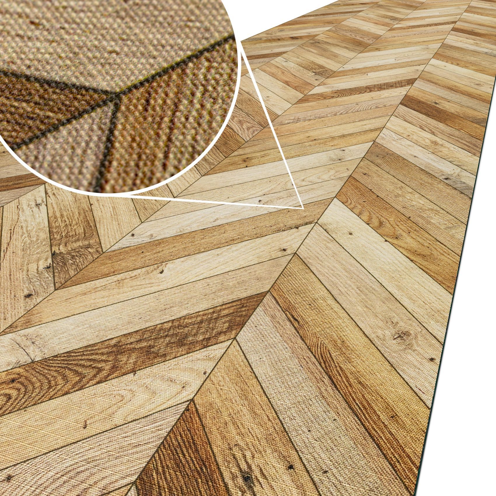 ANRO Küchenläufer Hochwertig GreenLine Flurläufer Teppichläufer Textil, Eckig, Bodenläufer 140x52cm Parkett Holz Beige pflegeleicht