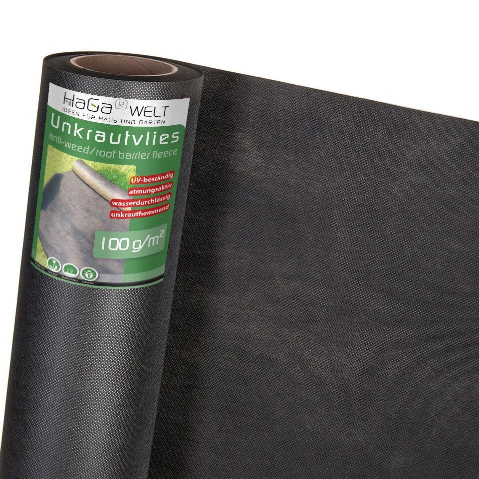 HaGa Unkrautvlies Unkrautvlies 100g/m² 2m x 10m Gartenvlies, Gartenvlies, Trennvlies, Mulchvlies