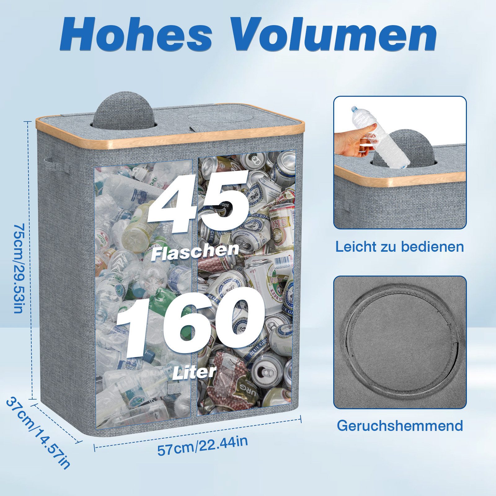 skelo Flaschenkorb Pfandflaschen Sammelbehälter, 160L Fasst 90 Leere Flasch günstig online kaufen