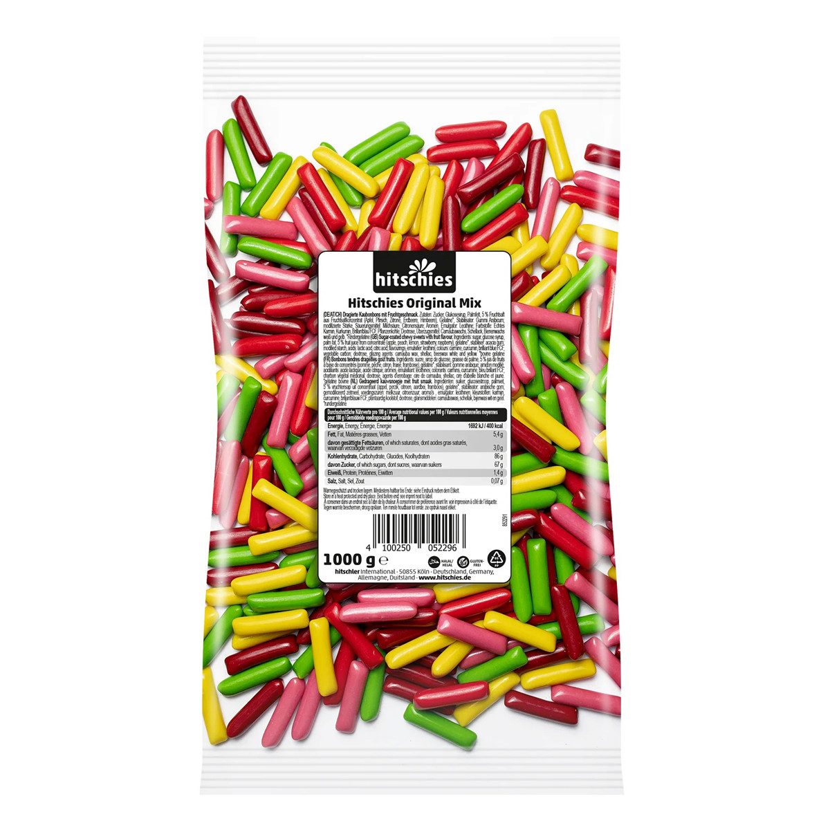 hitschies Süßigkeit, Hitschies Original Mix Kaubonbons Dragees mit Fruchtgeschmack 1000g