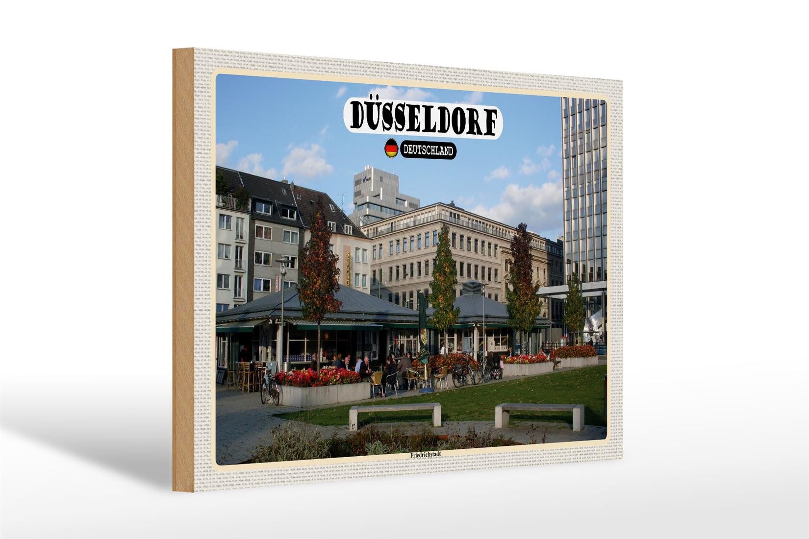 Holzbild Städte Düsseldorf Friedrichstadt Park 30x20cm