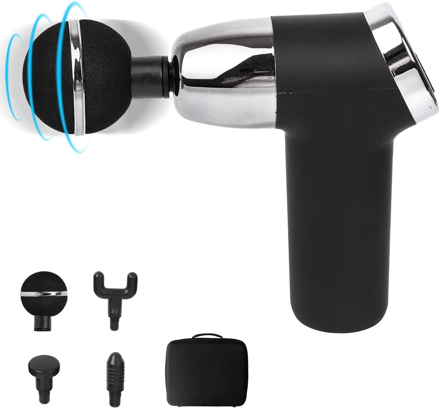 Massagegerät Massagepistole AsVIVA MGN2 Physiovibe S Massage Gun mit 4 Aufsätzen