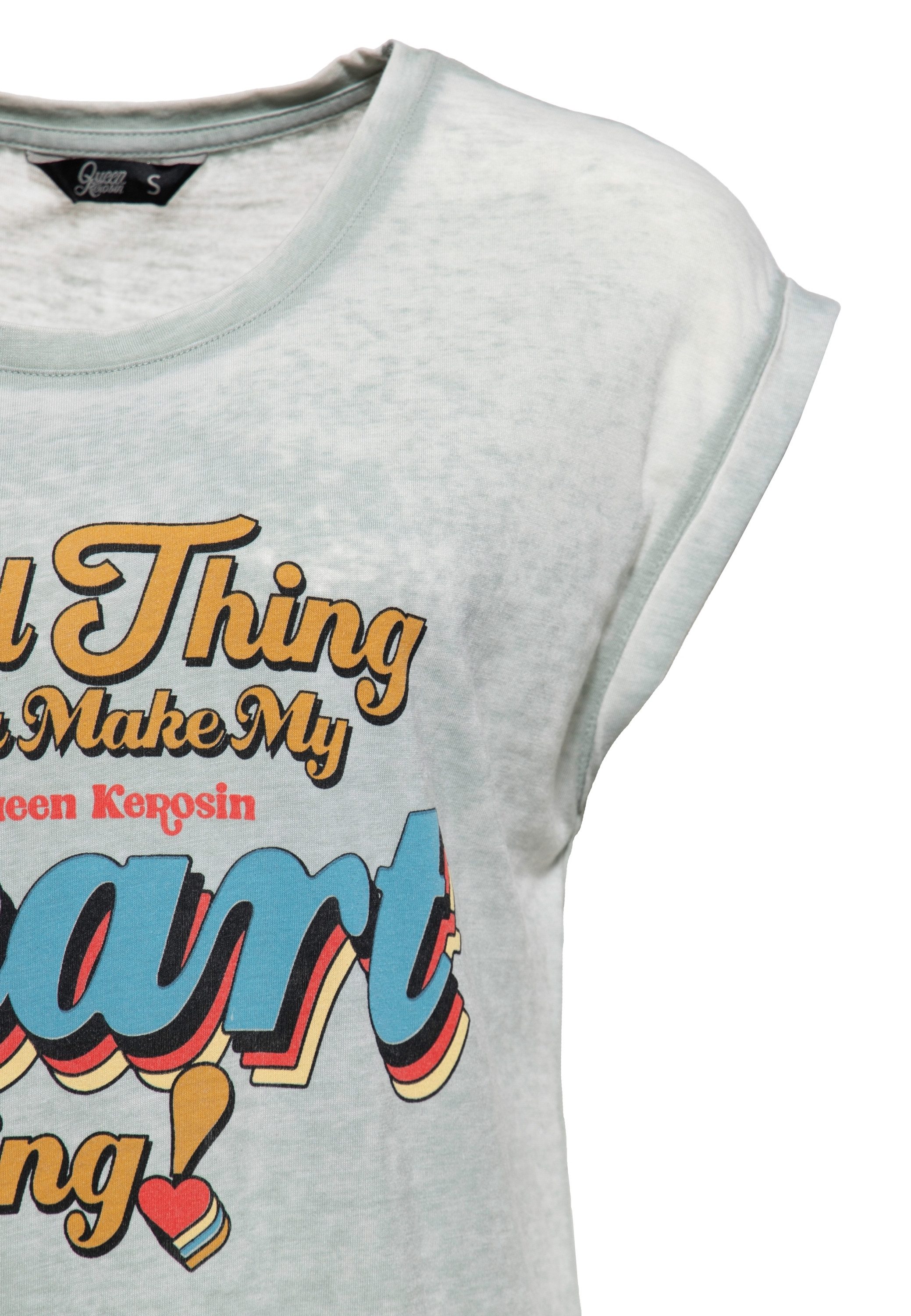 QueenKerosin Print-Shirt Wild Thing (1-tlg) Frontprint im Retro-Stil