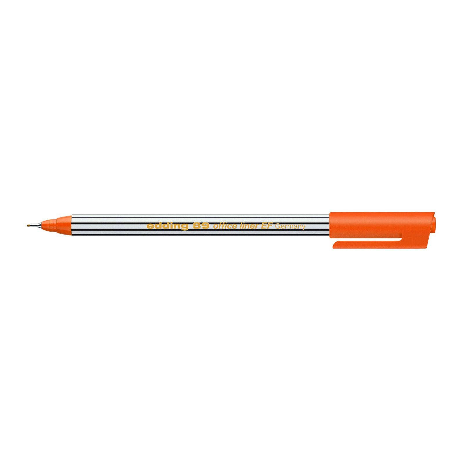 edding Marker Office Fineliner Rundspitze edding EF, 1-tlg) 89 0,3 (Stück, Orange mm