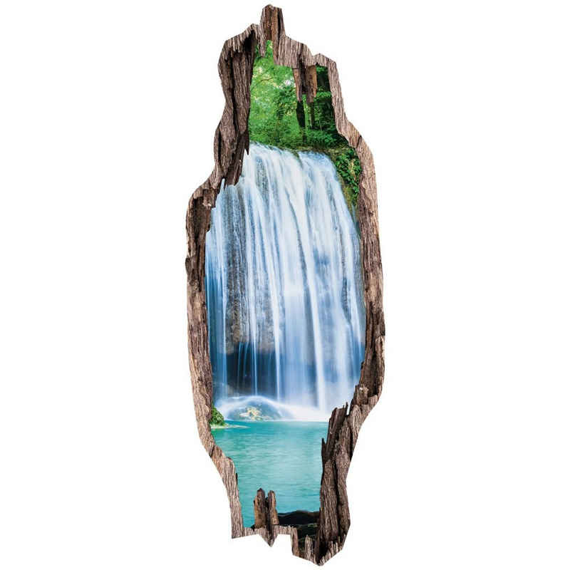EASYmaxx Wandsticker Wasserfälle, 3D Wandtattoo 50 x 140 Wasserfall Türsticker Wand Tattoo Wandaufkleber