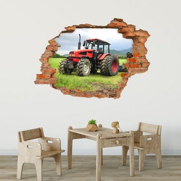 nikima Wandtattoo 047 Traktor - Loch in der Wand (PVC-Folie), in 6 vers. Größen
