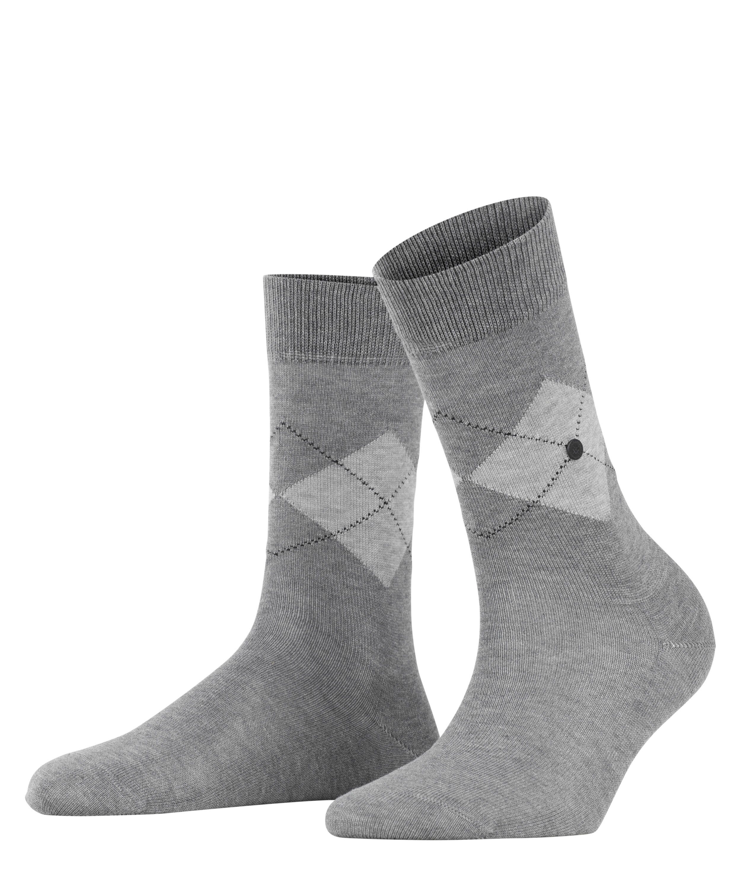 Burlington (3165) Black (1-Paar) mel. Socken steel Argyle