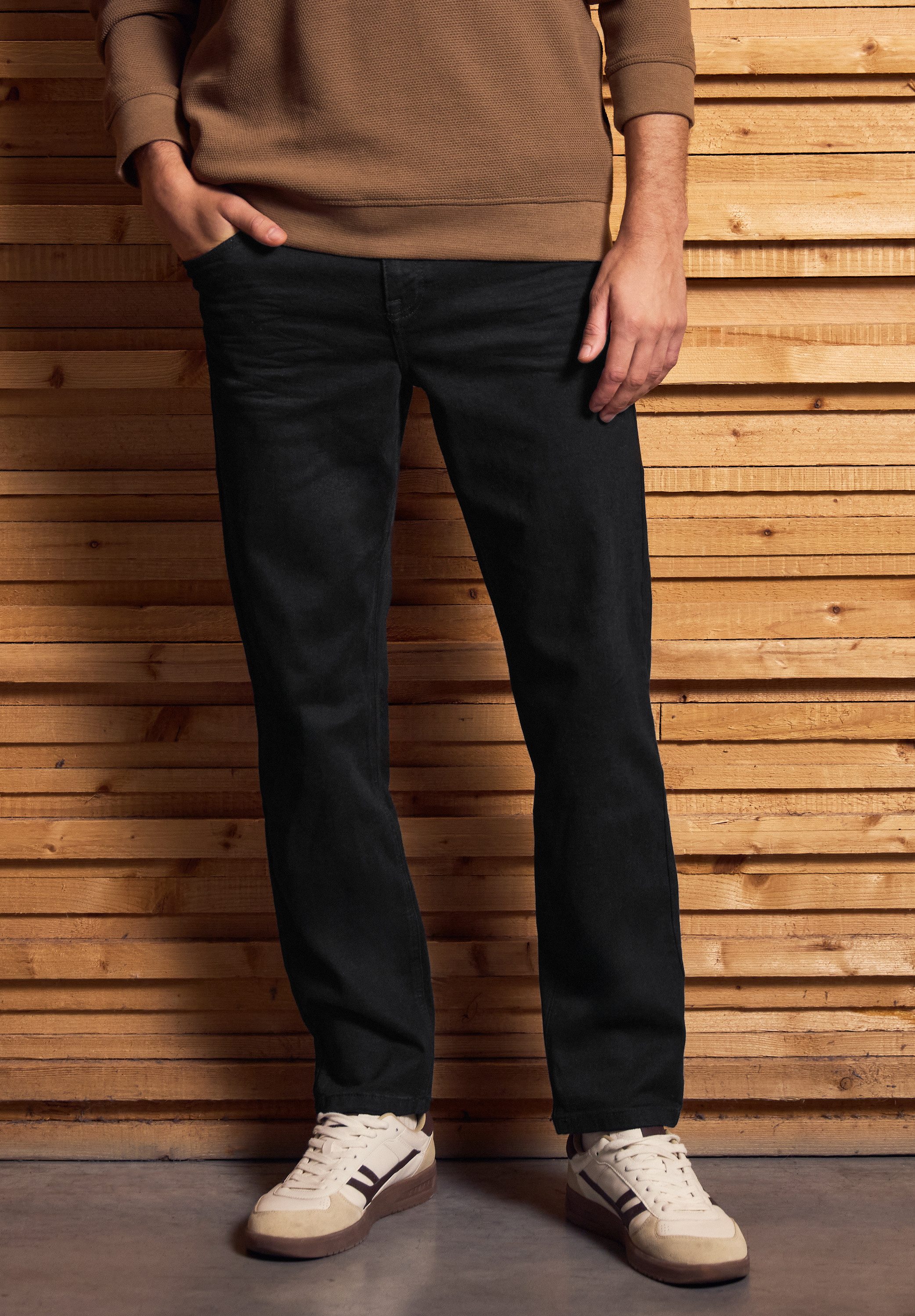 STREET ONE MEN Regular-fit-Jeans aus Baumwolle mit Stretchanteil