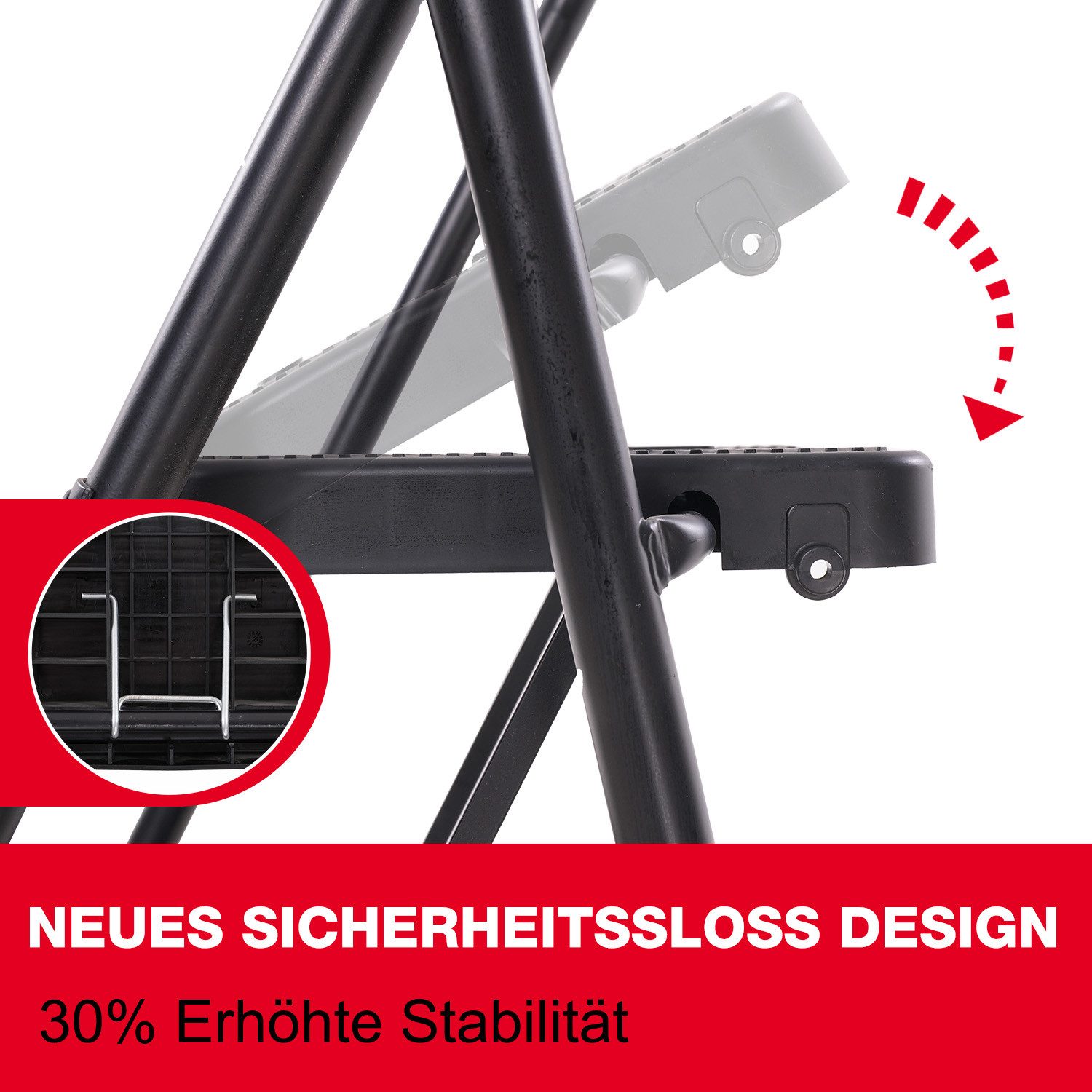 OUTIGO Trittleiter Trittleiter 3 Stufen klappbar, Leiter mit Breitem Anti-Rutsch-Pedal (Trittleiter mit Bequemer Handlauf, Tragbarer Tritthocker aus Stahl), 3 Stufen Klappbar, mit Gummihandgriff, Rutschfester, tragbare