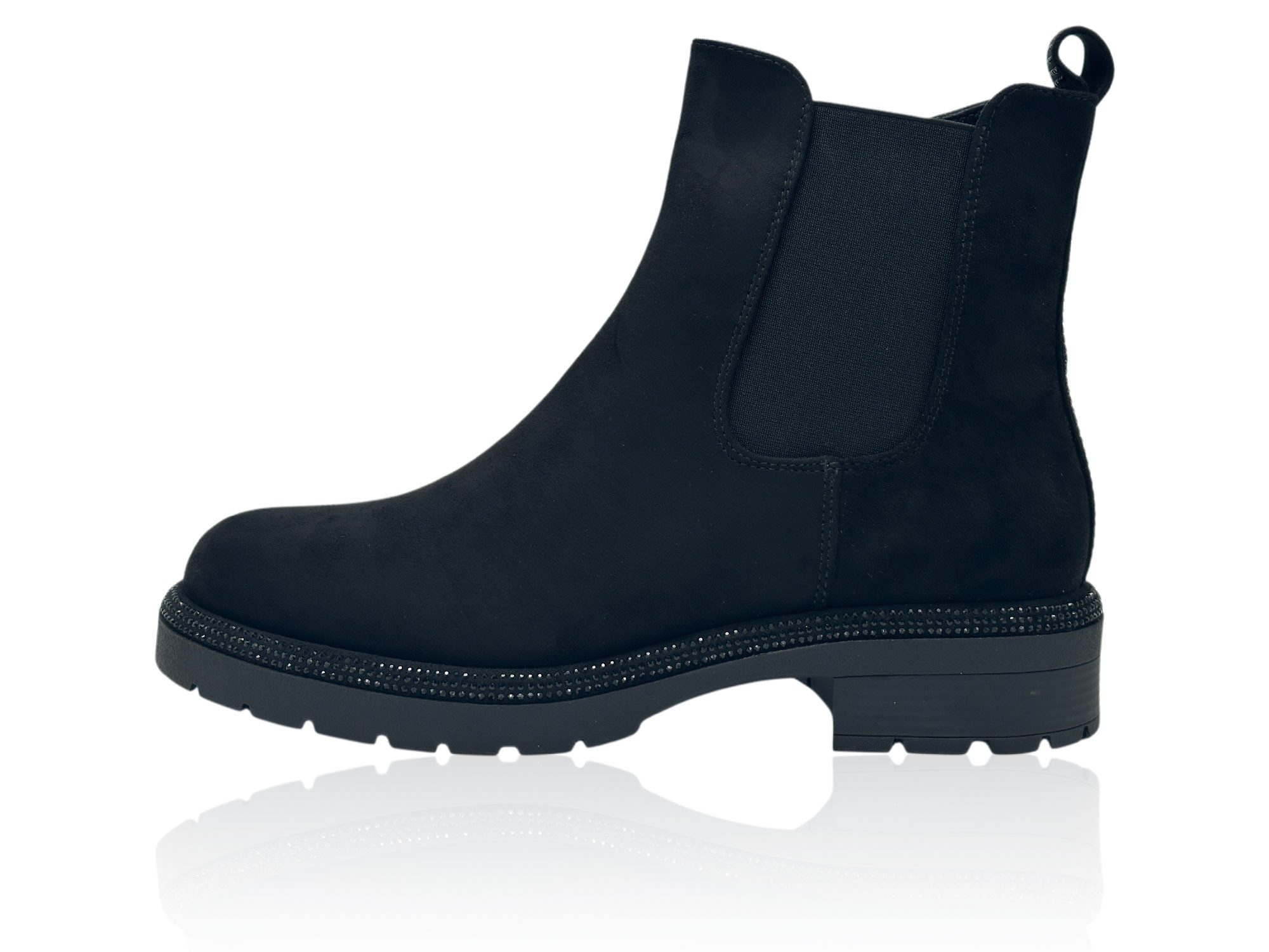 Nowaland Damen Chelsea Boots mit dekorativem Sohlenrand Chelseaboots Leicht gefüttert mit elastischen Seiteneinsätzen