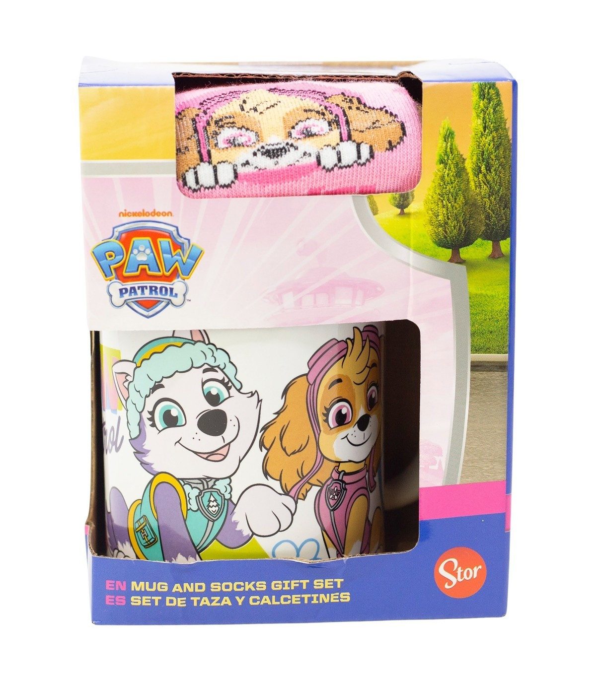 PAW PATROL Tasse Geschenkset mit Keramiktasse und Socken Größe 31 bis 38, 2-tlg., Keramik, Textil