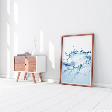 Sinus Art Poster Hellblaue Wasserspritzer 60x90cm Poster