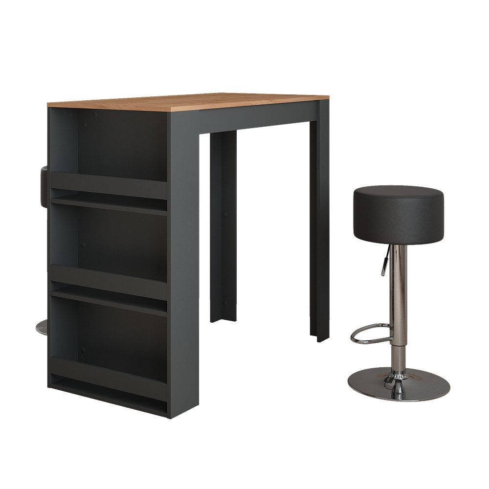 Vicco Bartisch Repose, Anthrazit/Goldkraft Eiche, 57 günstig online kaufen