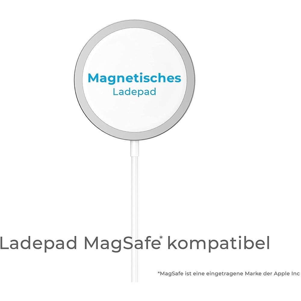 Realpower PC-MagSet Induktions-Ladegerät (20W PD Ladegerät mit 15W Ladepad, 2m magnetisches Kabel)