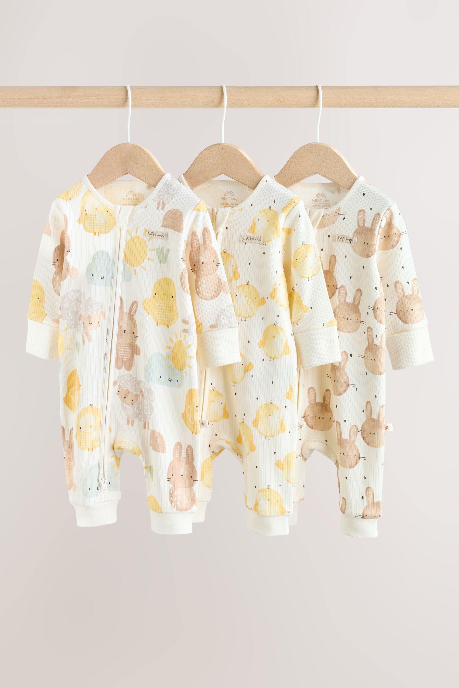 Next Schlafoverall Babyschlafanzüge mit Zweiwege-RV, 3er-Pack (3-tlg)