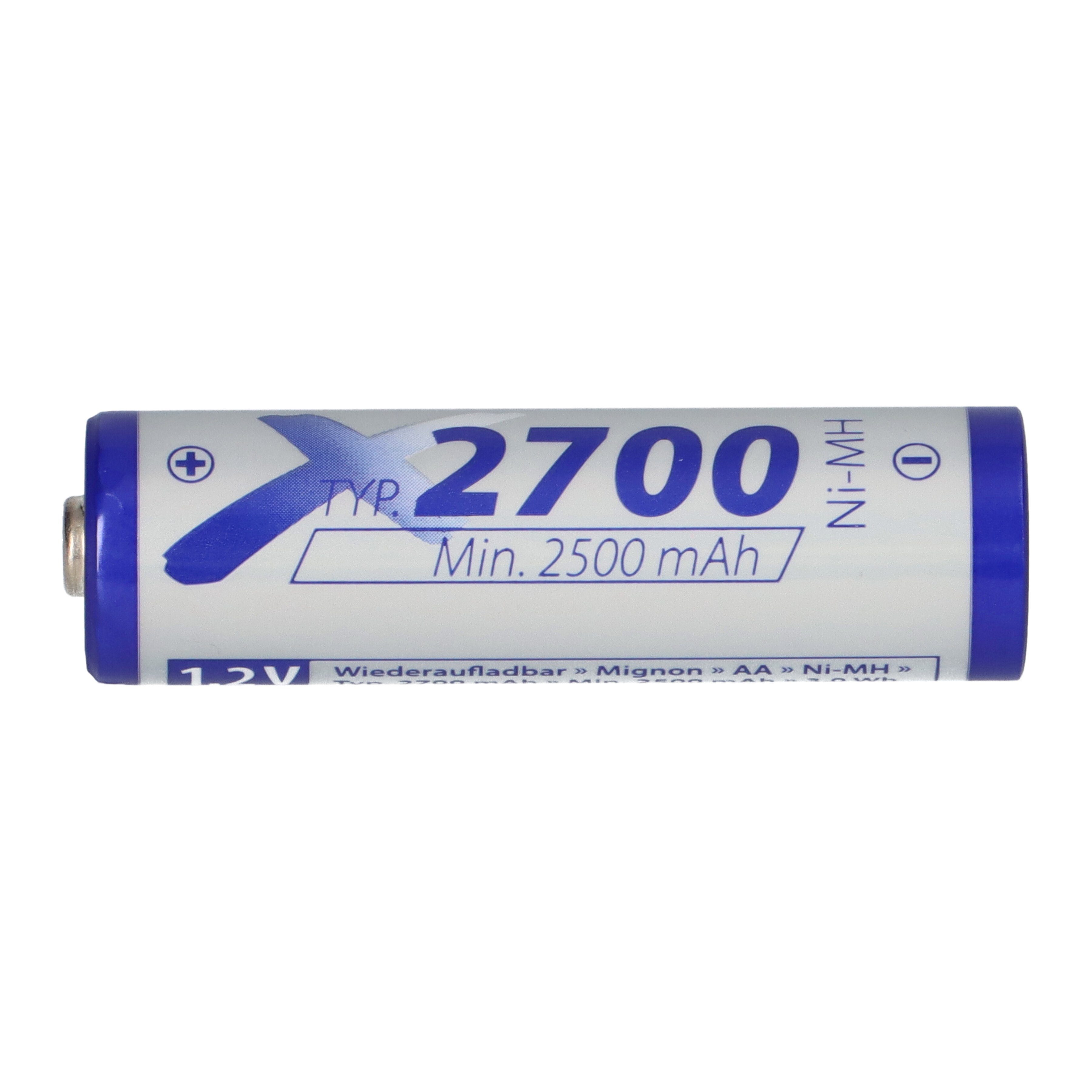 XCell 2700mAh AA Rechargeable 4x BC-X500 XCell + 1,2V Ladegerät Akku