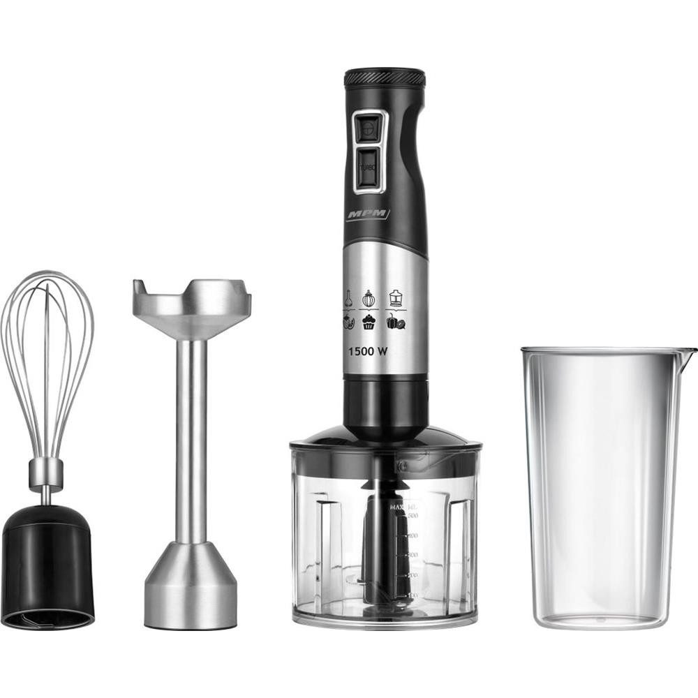 MPM Stabmixer MPM MBL-34M Stabmixer-Set 1500 W mit 9 Stufen, 9 Geschwindigkeitsstufen, Turbo-Funktion, Edelstahl-Mixfuß – Bild 3 von 5