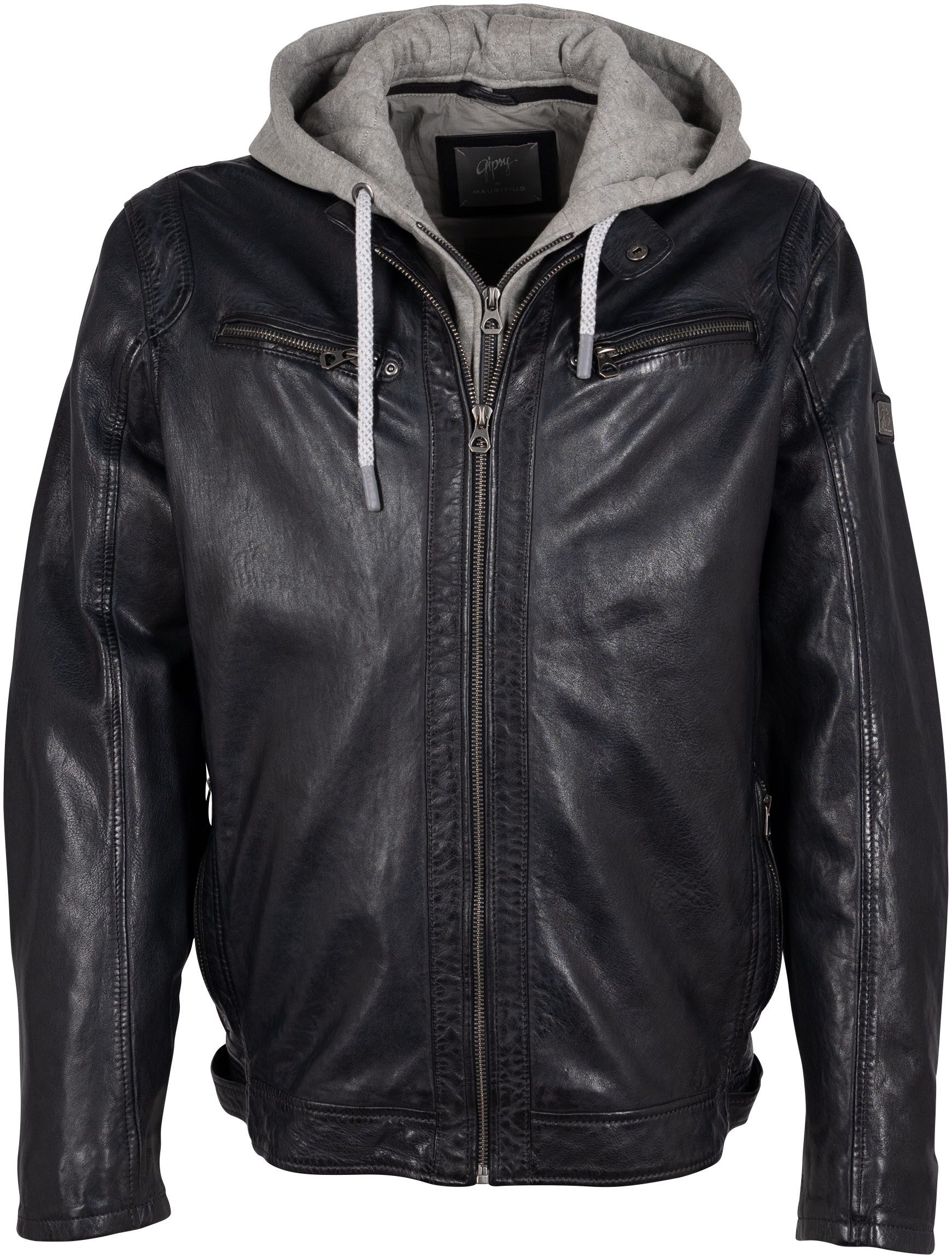 Mauritius Lederjacke GMBraeden CF mit kontrastfarbener günstig online kaufen