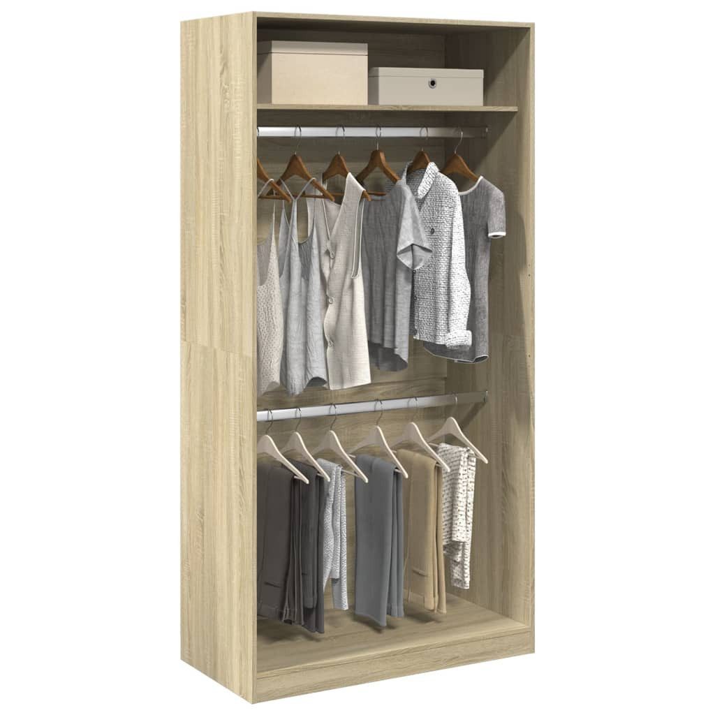 vidaXL Kleiderschrank 100 x 50 x 200 cm Kleiderschrank Sonoma Eiche 100x50x200 cm Spanplatte