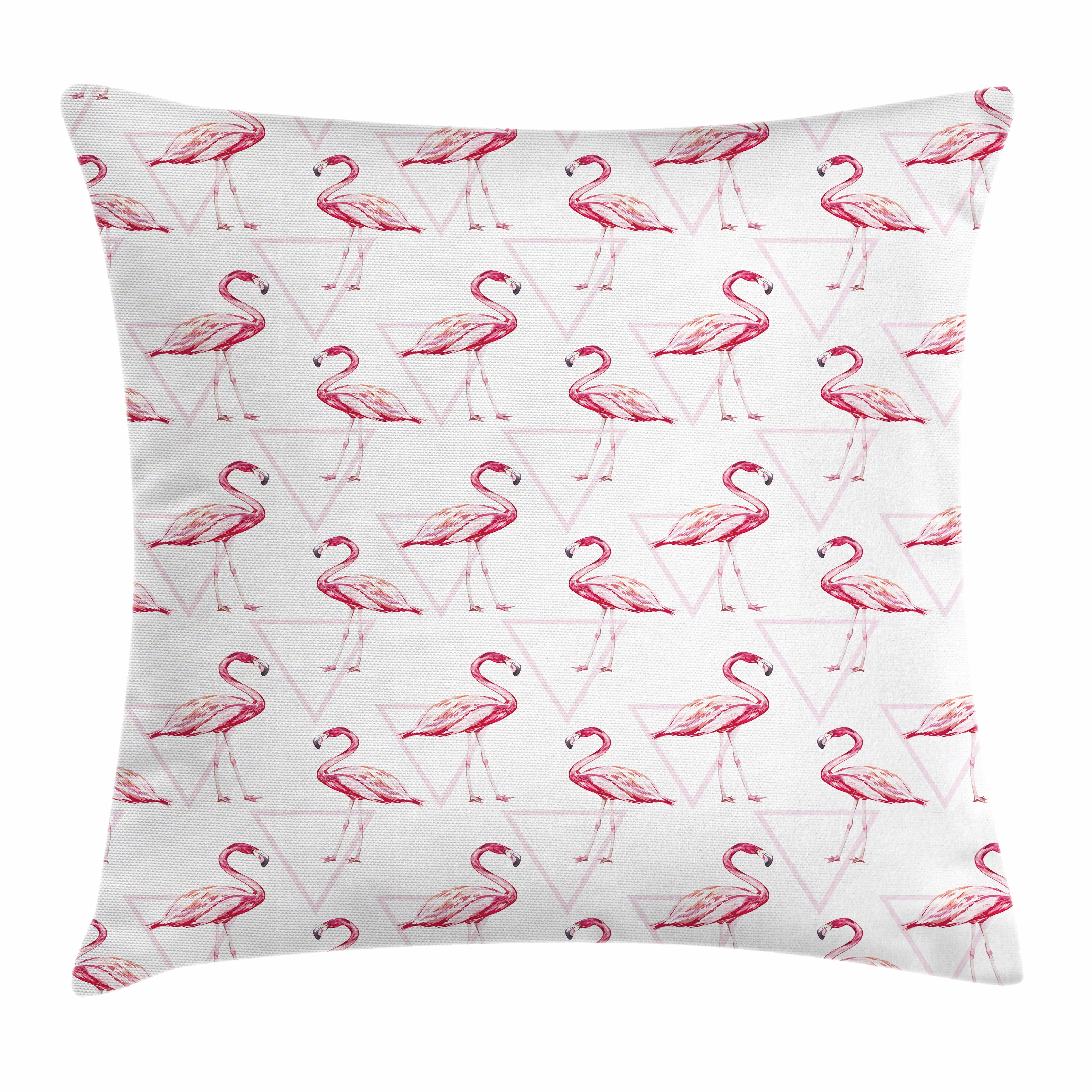 Kissenbezüge Waschbar mit Reißverschluss Geometrisch Flamingo mit Klaren Druck, Stück), Kissenhülle Farbfesten Abakuhaus (1 Farben Beidseitiger