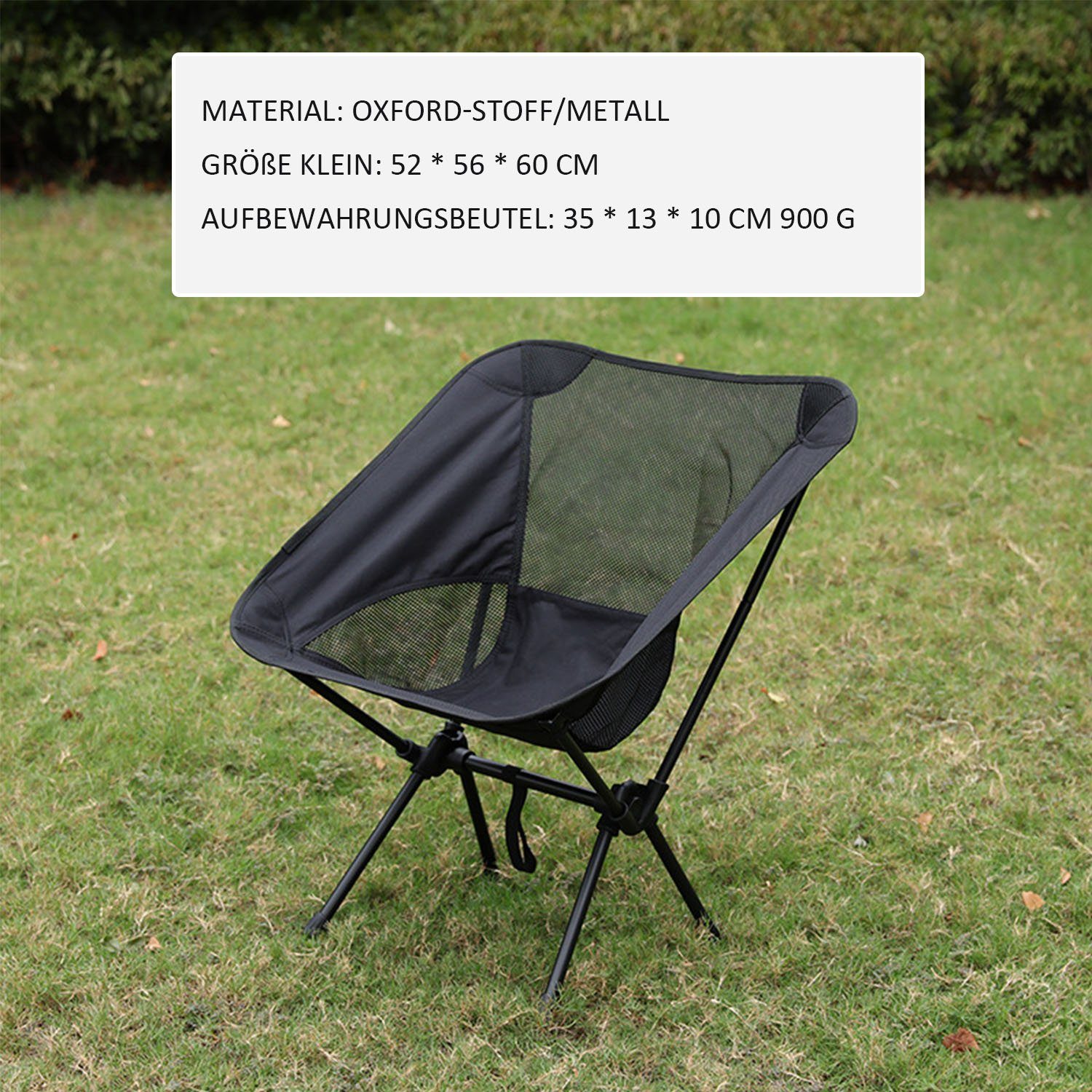 MAGICSHE Klappstuhl Camping Stuhl, ultra Picknick, Stuhl, Outdoor grau leichter Freien, 120 Reise kg, im Stuhl Faltbar, Tragfähigkeit