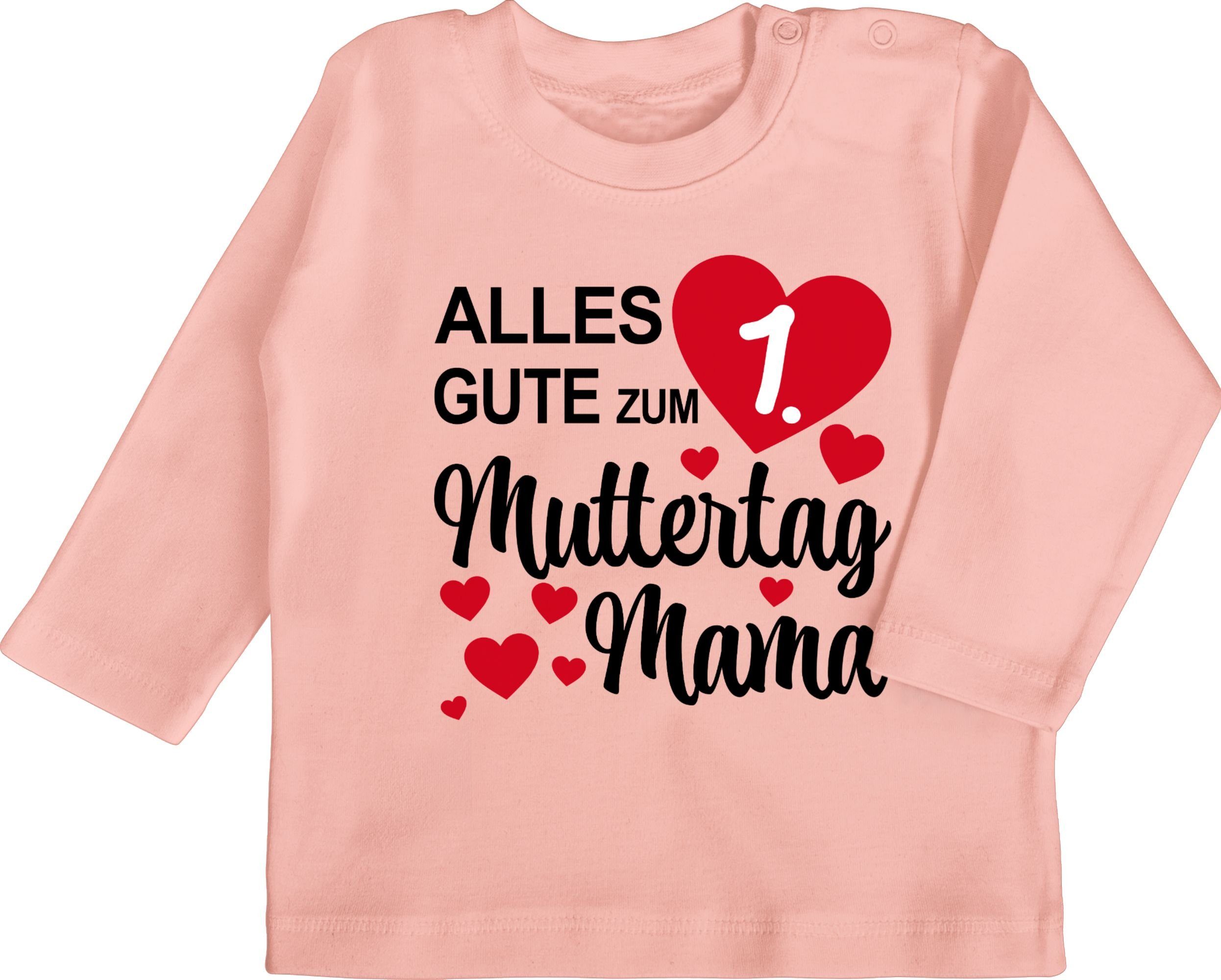 Shirtracer T-Shirt Alles gute zum 1. Muttertag Mama Muttertagsgeschenk 2 Babyrosa
