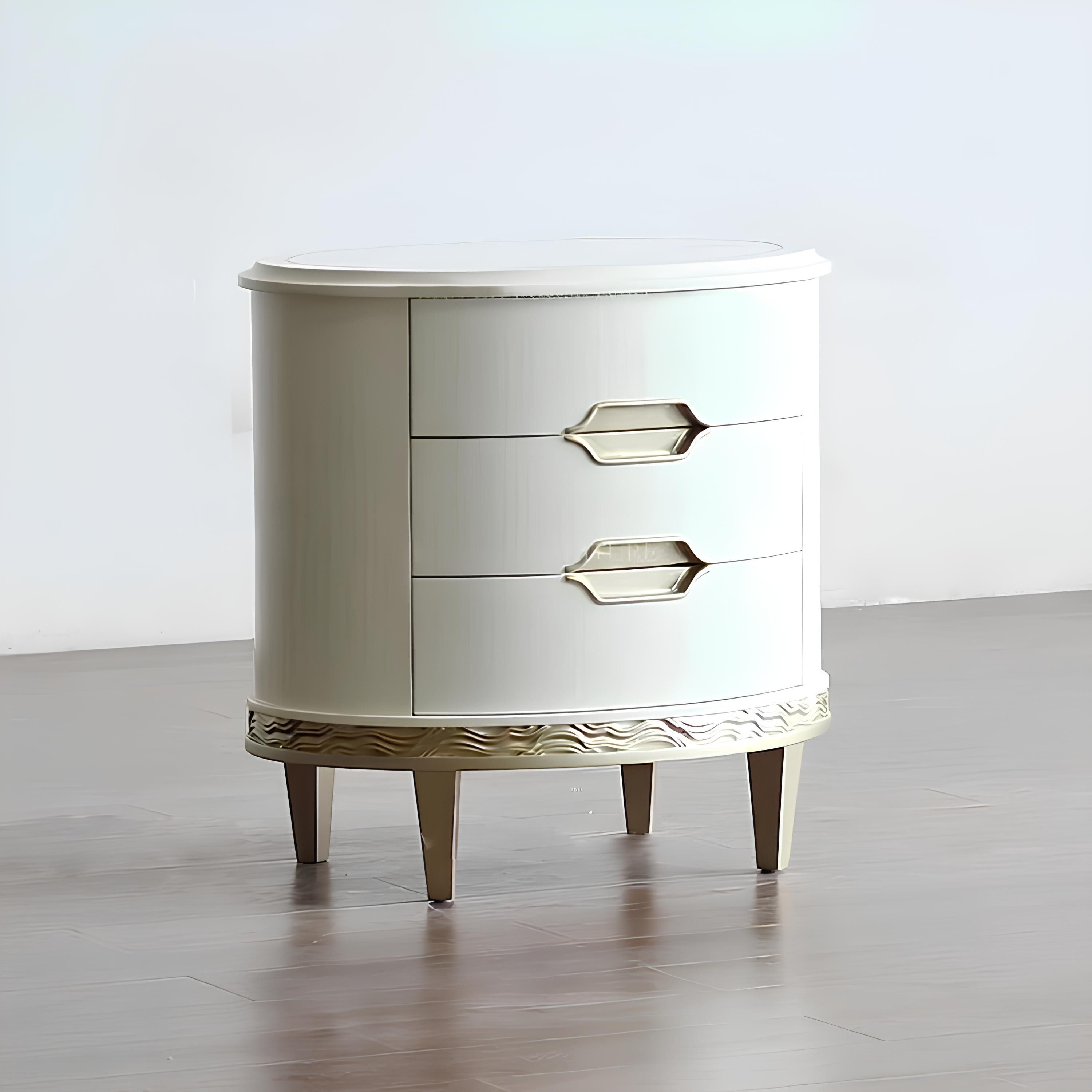 JVmoebel Nachttisch Eleganter Beistelltisch aus robustem Holz in klassischem Weiß (1-St), Made in Europa