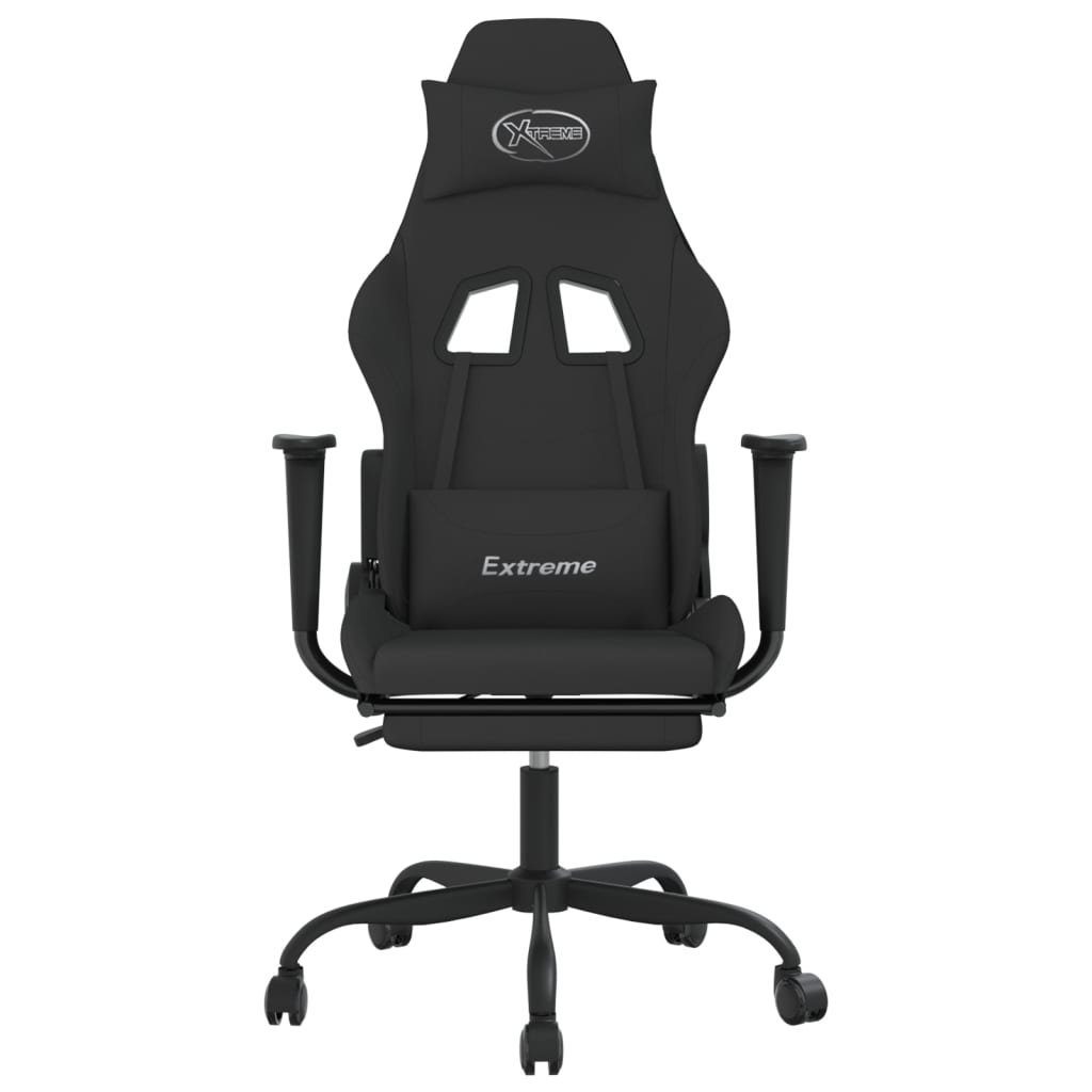 Massage Gaming-Stuhl & Stoff Gaming-Stuhl St) | Schwarz (1 Schwarz vidaXL Fußstütze mit Schwarz